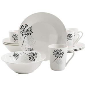 Aparelho de Jantar com 12 Peças em Porcelana, Serve 4 Pessoas, Gibson Home Netherwood, Branco