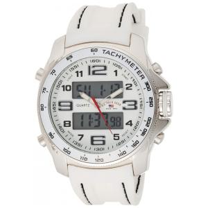 Relógio An Metal Qartzo Maclino Homem Caal, U.S. POLO ASSN. US9320, Branco