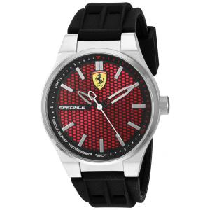 Relógio de quartzo de aço inoxidável masculino com pulseira de silicone, 0,63 Modelo 830353, FERRARI