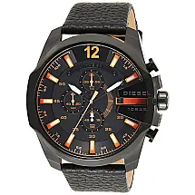 Relógio Masculino Analógico DZ4291 Quartzo, Couro, DIESEL Mega Chief, Preto