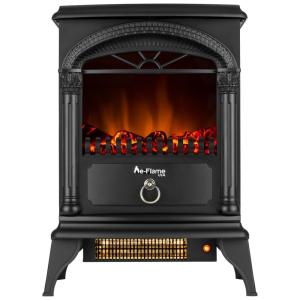 Lareira Elétrica com Chamas 3D Ajustáveis, 5115 BTU 1500W, 110v, E Flame USA, Preta