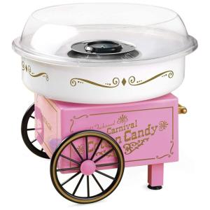 Vintage Máquina de Algodão Doce Elétrica Profissional com 2 Cones reutilizáveis e 1 Colher de Açúcar, 110v, NOSTALGIA PCM305, Rosa