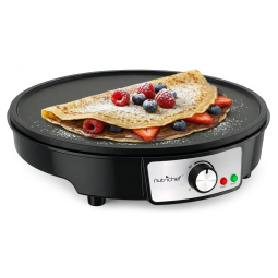 Máquina de Crepe Elétrica antiaderente de Aço inoxidável, 1200W, 110v, NUTRICHEF PCRM12, Rosa