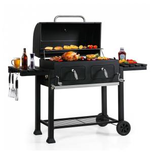 Churrasqueira a Carvão com Bandeja de Cinzas de Fácil Limpeza e Área de Cozimento Grande, MFSTUDIO, Preta