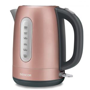 Chaleira Elétrica 1.7L com Proteção de Fervura e Aço Inoxidável, 110v, SENCOR SWK1775RS, Rosa