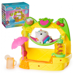 Playset Balcony Cakeys Fruit Smoothie da Casa de Bonecas da Gabby, 8 Peças com Figuras de Brinquedo, Acessórios de Casa de Bonecas para