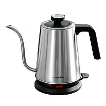 Chaleira Elétrica Nueve&Five Gooseneck com Termômetro 1L - Aço Inoxidável - Desligamento Automático - 1000W