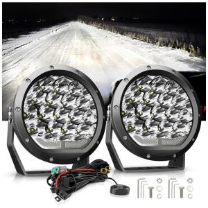 Farol de Milha LED Offroad com 20200 Lúmens e Luz Branca 32V, 170W, 2Un, Auxbeam, Preto