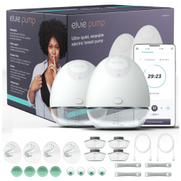 Bomba Tira Leite Vestível com Aplicativo, Silenciosa e Inclui 3 Conjuntos de Protetores Mamários, 2 Unidades, Elvie, Branco