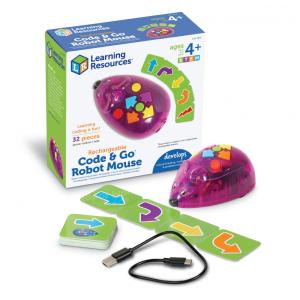 Learning Resources: Robô Rato Programável Recarregável - Brinquedo STEM para Crianças, Meninos e Meninas a Partir dos 4 Anos