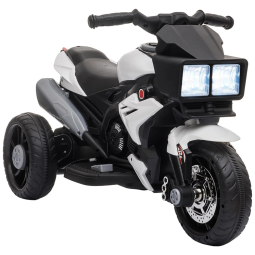 Aosom Moto Elétrica 1 Assento 12V, com Luzes de LED, MP3, Branco