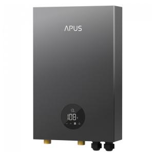 Aquecedor de Água Tankless Elétrico APUS Cinza 27kW 240V Memória Display LED Fluxo 6,5 GPM