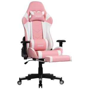 OHAHO Cadeira de Escritório Gamer Ajustável, Reclinável e Ergonômica com Apoio p, Lombar, Rosa