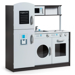 Cozinha de Brinquedo Realista em Madeira para Crianças de 3 Anos ou Mais, Costzon, Cinza