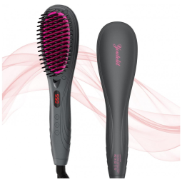 Escova Alisadora Elétrica com 12 Configurações de Temperatura e Desligamento Automático, Bivolt, YOUTELIT, Cinza