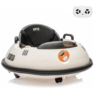 Carrinho bate-bate elétrico infantil 12V branco PALBY’S com controle remoto e giro 360°