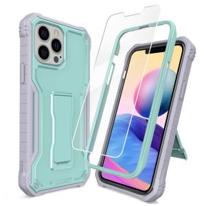 Capa para Iphone 13 Pro Max com Protetor de Tela Embutido e Alta Resistencia Nível Militar, DUOPAL, Verde