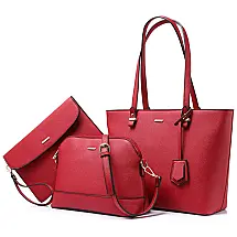 Conjunto de Bolsas Femininas de Ombro, 3 Unidades, Gold, LOVEVOOK, Dourado