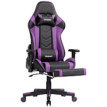 OHAHO Cadeira Gamer Ergonômica Ajustável com Apoio para os Pés, Roxa e Preta