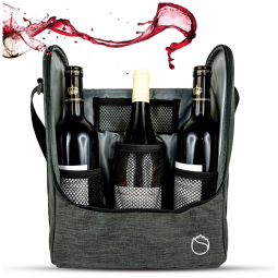 Bolsa Térmica Para Transporte de Vinhos Freshore até 3 Garrafas, Verde Escuro