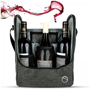 Bolsa Térmica Para Transporte de Vinhos Freshore até 3 Garrafas, Verde Escuro