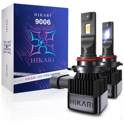 Kit Xenon Lâmpadas LED Branca 20000 Lumens 6000K, 9006, HB4, 2 Peças, HIKARI WINGS, Preto