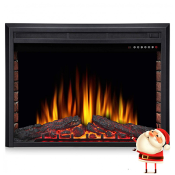 Lareira Elétrica de Embutir A68x91L com 5 Cores de Chamas Ajustável, Controle Remoto e Proteção Contra Superaquecimento, 110V, Joy Pebble