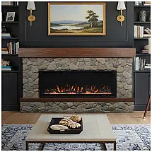 Lareira Elétrica Country Living 187x106cm 1465W WiFi Alexa LED Portátil 110V