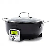 Panela Elétrica Multifuncional 6L de Cerâmica Antiaderente e Tela LED, 110V 1800W, GreenPan, Preta