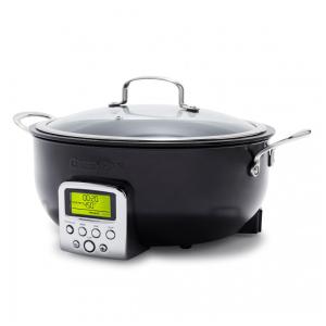 Panela Elétrica Multifuncional 6L de Cerâmica Antiaderente e Tela LED, 110V 1800W, GreenPan, Preta