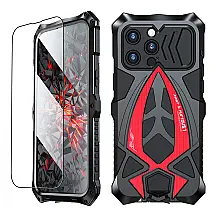 Capa para Iphone 14 Pro Max de Alta Resistencia Nível Militar, KumWum, Preta e Vermelha