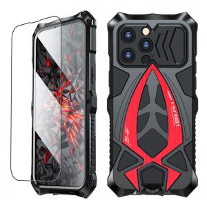 Capa para Iphone 14 Pro Max de Alta Resistencia Nível Militar, KumWum, Preta e Vermelha