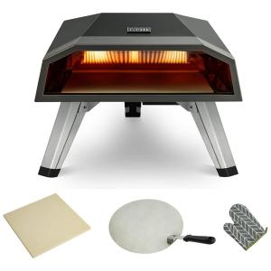Forno de Pizza Portátil á Gás, Pizzas de até com Acessórios, MEET GRILL, Preto
