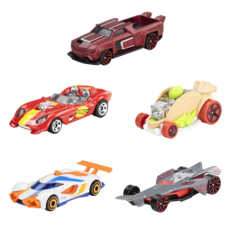 Carrinhos de Brinquedo Hot Wheels, Conjunto com 5 Carros em Escala 1:64 Apresentados na Série Animada Infantil da Netflix Lets Race