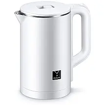 Chaleira Elétrica, Capacidade 1.7 L, Aço Inoxidável, Desligamento Automático, 1500W, Branca, 110v, YABANO, Branco