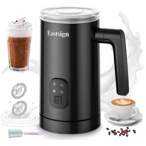 Espumador de Leite Elétrico 350 mL 4 em 1 com Modo Automático, 110V, Eastsign, Preto