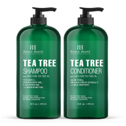 Shampoo e Condicionador Nutre e Revigora Ideal Para Coceira Sem Sulfato 450ml cada, BOTANIC HEARTH, Verde Escuro