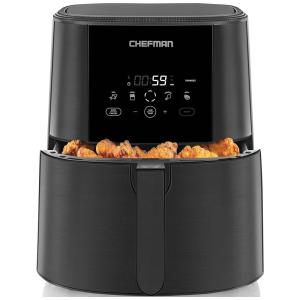 Fritadeira Elétrica Air Fryer 5L de Capacidade com Painel de Controle Digital, 1500W, 110V, CHEFMAN TurboFry, Preto