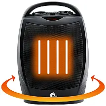 Aquecedor Elétrico Portátil Silencioso e com Aquecimento Rápido, 750 1500W, 110v, ECONOHOME, Preto