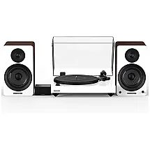 Vitrola Toca Discos Retrô com Pré Amplificador e Alto Falantes, 120W, escuro, 110v, FLUANCE RT82WHPA61WW, Marrom escuro
