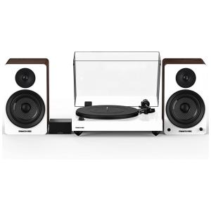 Vitrola Toca Discos Retrô com Pré Amplificador e Alto Falantes, 120W, escuro, 110v, FLUANCE RT82WHPA61WW, Marrom escuro