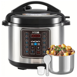Panela de Pressão Elétrica 12 em 1 de 5,7 Litros, Multifuncional com Display LED, Cozinheira de Arroz Elétrica com Programação de 24 Horas