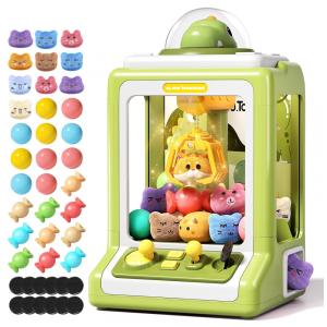 Máquina de Garra Mini Arcade Skirfy Dinosaur para Crianças com Música e Prêmios, 30 Brinquedos Inclusos