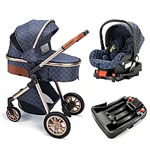 Carrinho de Bebê Travel System, 2 Posições, Dobrado Facilmente com um Clique, BEBECOSY, Azul