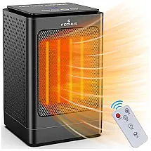Aquecedor Elétrico Portátil com Controle Remoto e Temporizador, 750 1500W, 110v, TEKCIANS GD9215AD11, Preto