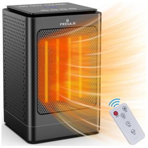 Aquecedor Elétrico Portátil com Controle Remoto e Temporizador, 750 1500W, 110v, TEKCIANS GD9215AD11, Preto