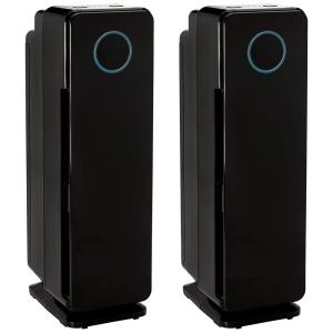 Purificador de Ar com Filtro HEPA 5 em 1 e 3 Velocidades, Cobertura 14 m2, 110V, 2UN, GermGuardian, Preto