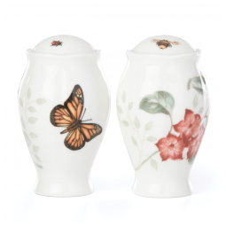 Conjunto de Saleiro e Pimenteiro Multiuso em Pocelana, Lenox Butterfly Meadow, Branco