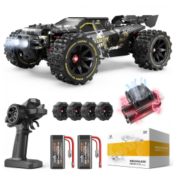 Carro RC 4x4 Off Road a Prova d'Água, Atinge 80 km/h, Escala 1:14 para Adultos e Adolescentes, DEERC, Preto