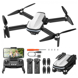 Drone e Acessórios para Adultos e Crianças com Câmera HD 1080P, Fluxo Óptico, Controle de Voz, Selfie por Gestos e 2 Baterias